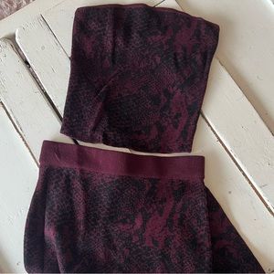 Burgundy/Red & Black Two Piece Set